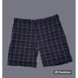 Nike Golf Tour Performance Shorts Dri-Fit Blue Plaid Stretch Mens Size 40